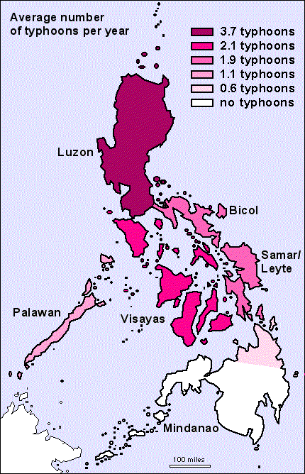 Philippines Typhoons Map