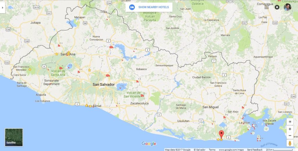 El Cuco Location Map
