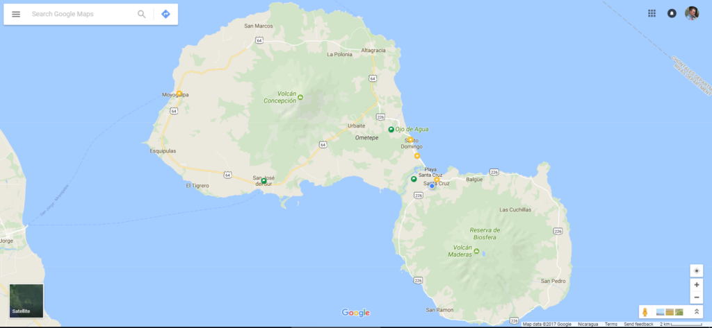 Ometepe Island Map