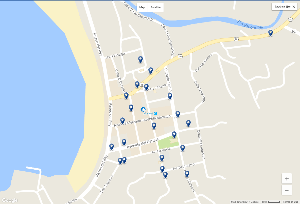 San Juan Del Sur - Booking Map